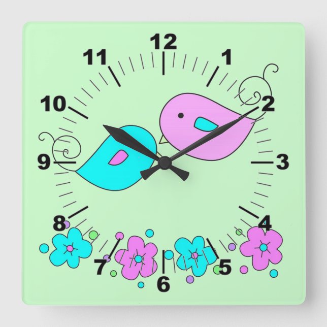 Tender Birds Wall Clock (Front)