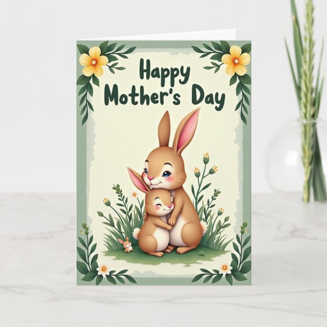 Tender Bunny Mothers Day Card (Front)