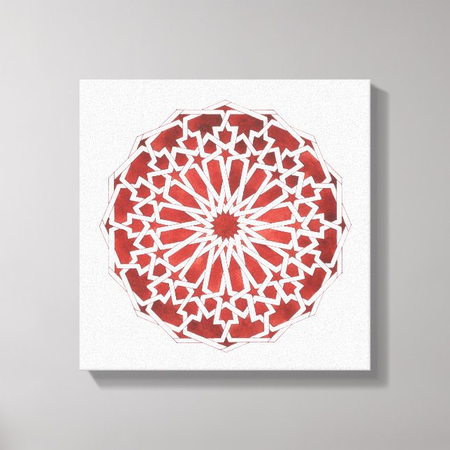 Tender canvas Moroccan red mosaic ALCAZAR Print (Front)