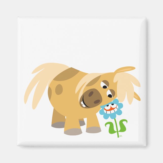 Tender Cartoon Pony and Flower Magnet (Front)