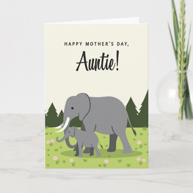 Tender Elephant Mothers Day Card (Front)