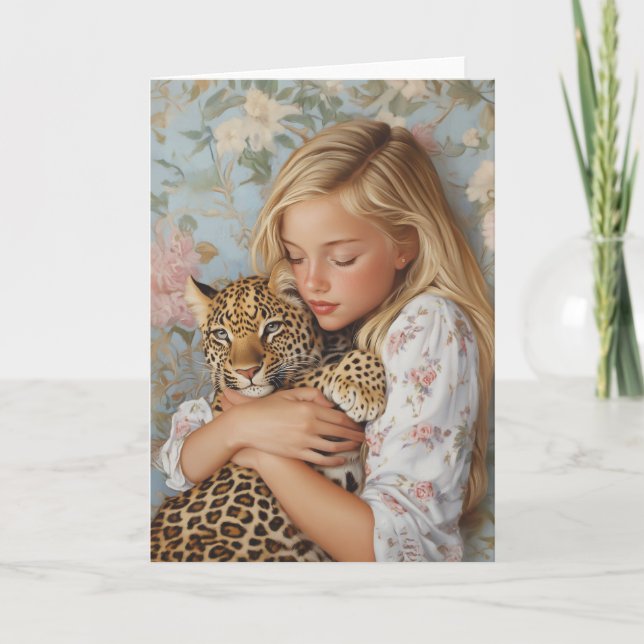 Tender Embrace with Leopard Card (Front)