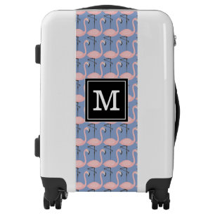 Tender Flamingo Pattern Monogram Luggage