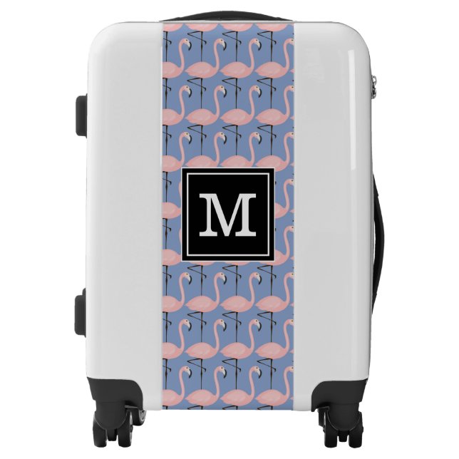 Tender Flamingo Pattern | Monogram Luggage (Front)