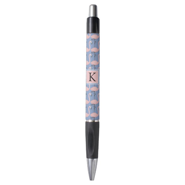 Tender Flamingo Pattern | Monogram Pen (Front Vertical)