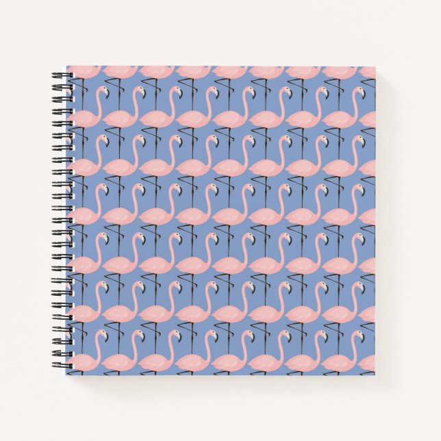 Tender Flamingo Pattern Notebook (Front)