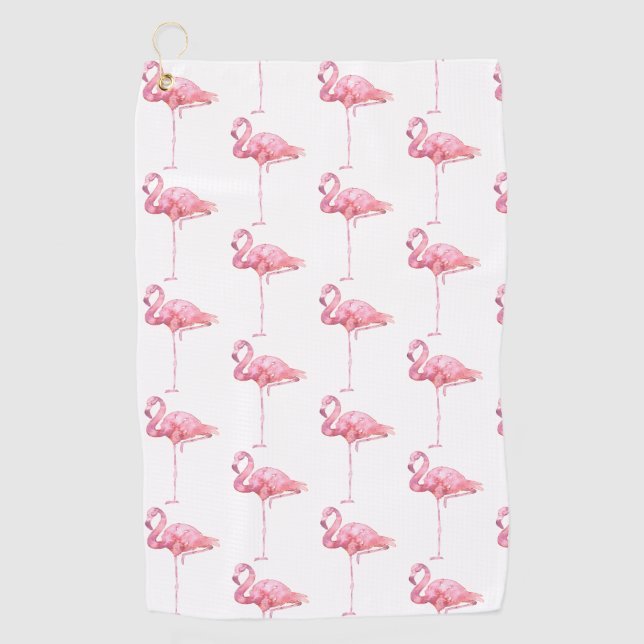 Tender Flamingo Series Design 1 Golf Towel (Front)