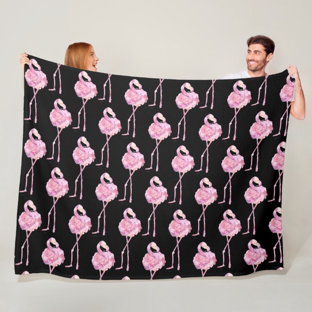 Tender Flamingo Series Design 3 Fleece Blanket (In Situ)