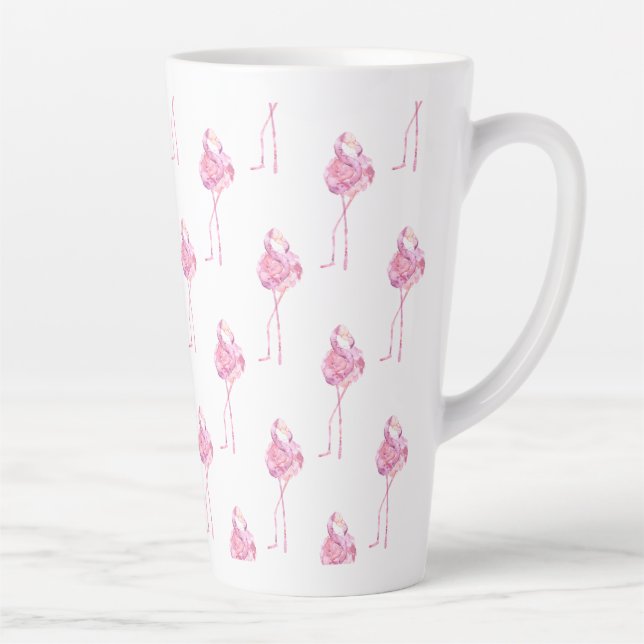 Tender Flamingo Series Design 3 Latte Mug (Right)