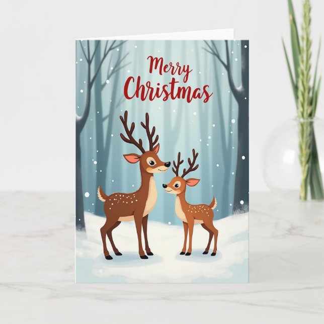 Tender Forest Creatures Christmas Card (Front)