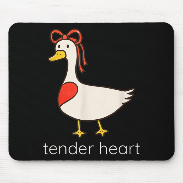 Tender Heart Funny Couple Goose Lover Valentine’s  Mouse Pad (Front)