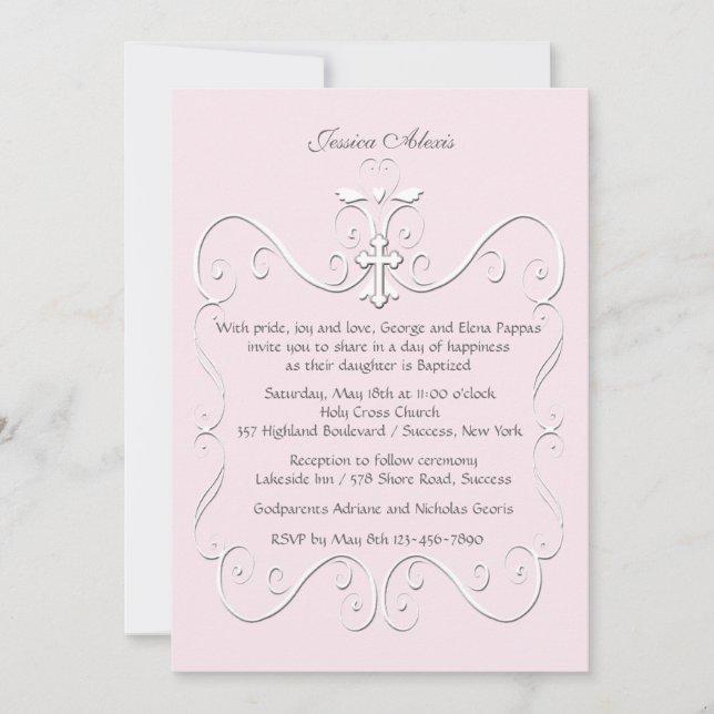 Tender Heart Pink (5x7) Religious Invitation (Front)