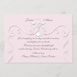 Tender Heart Pink Religious Thank You Card