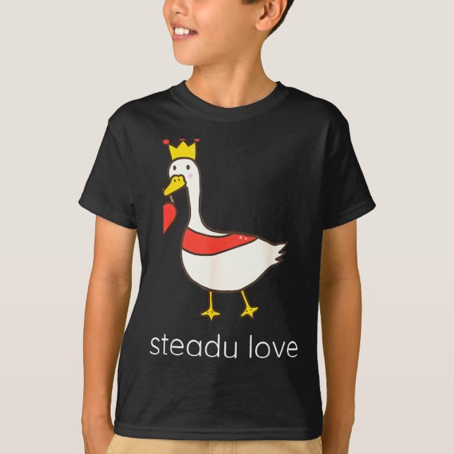 Tender Heart Steady Love Funny Goose Couple Matchi T-Shirt (Front)