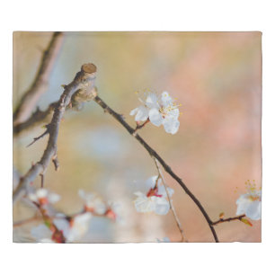 Tender Japanese Apricot Blossoms Duvet Cover