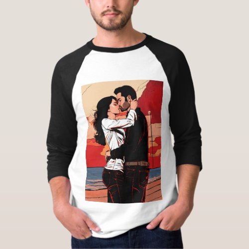 Tender Moments Love and Romance Outline Collectio T_Shirt
