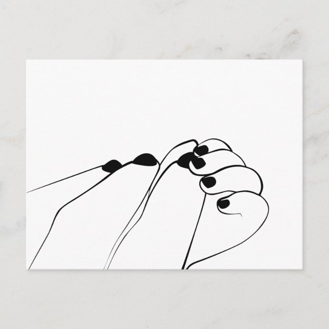 Tender Monochrome Mum Baby Hands Postcard (Front)