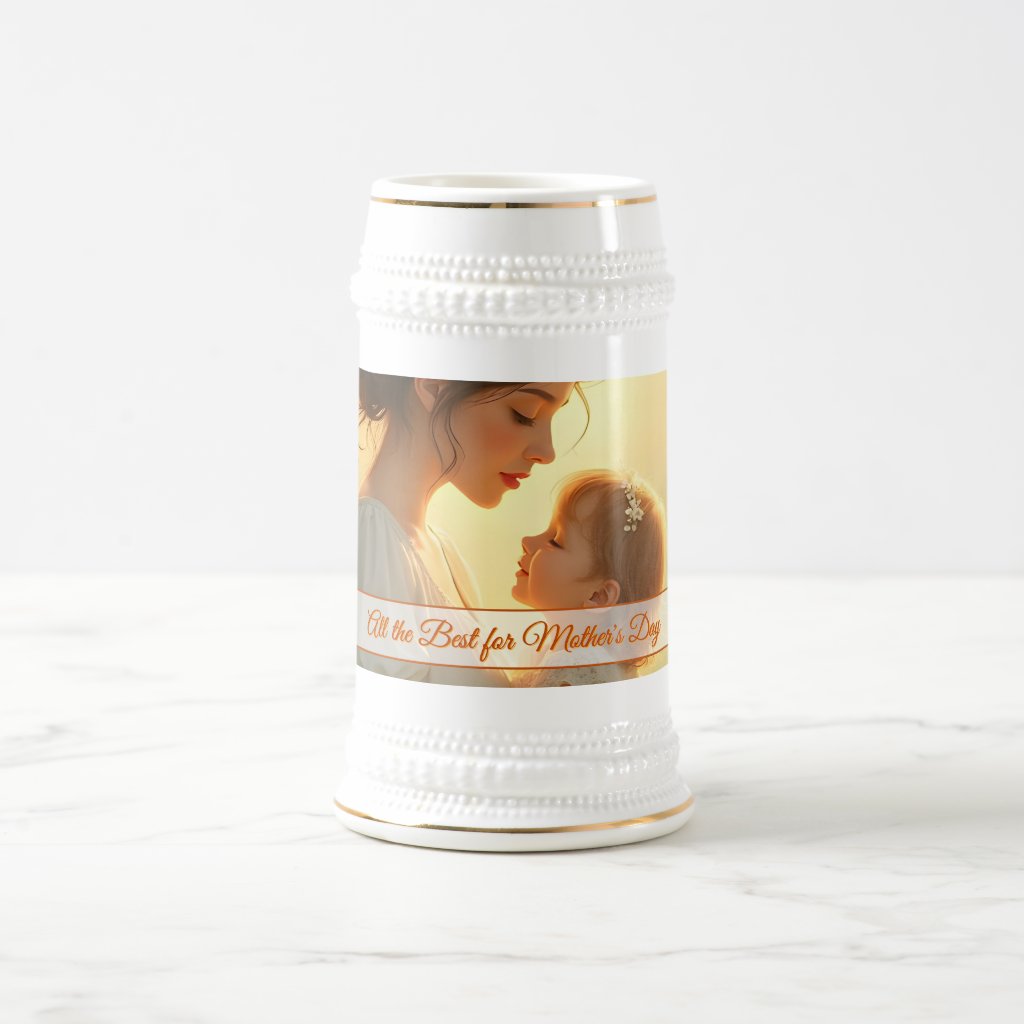 Tender Motherly Love in Blooming Light Beer Stein
