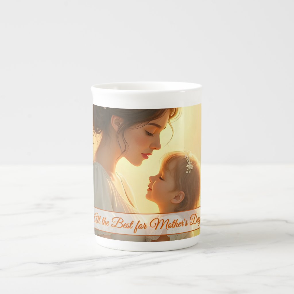 Tender Motherly Love in Blooming Light Bone China Mug