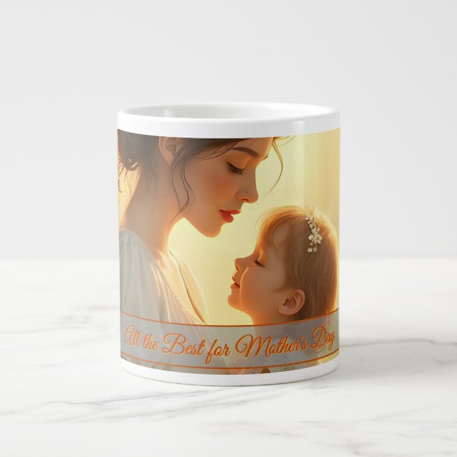 Tender Motherly Love in Blooming Light Giant Coffee Mug (Front)