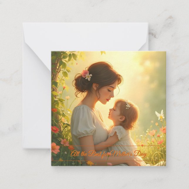Tender Motherly Love in Blooming Light Note Card (Front)