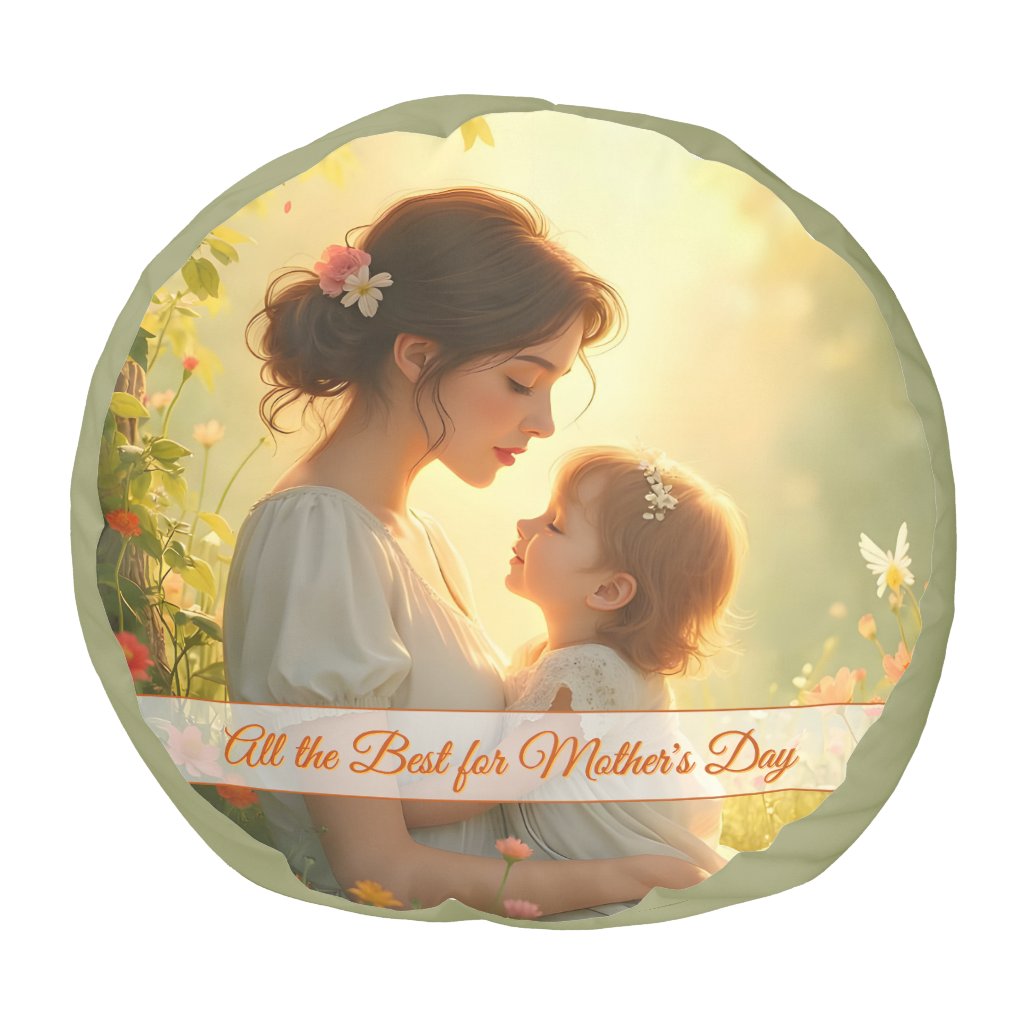 Tender Motherly Love in Blooming Light Pouf