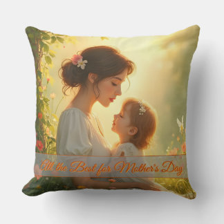 Tender Motherly Love in Blooming Light Throw Pillow
