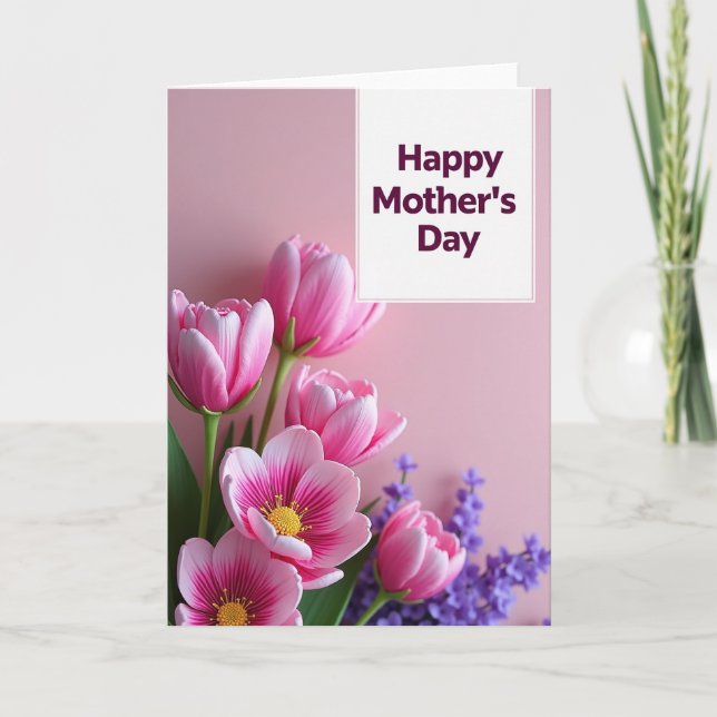 Tender Mothers Day Flowers Card (Front)