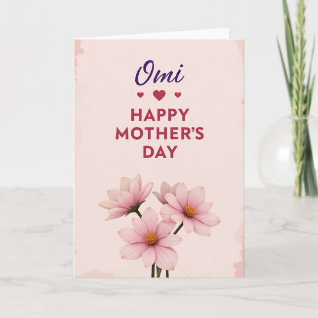 Tender Mothers Day Hearts Card (Front)