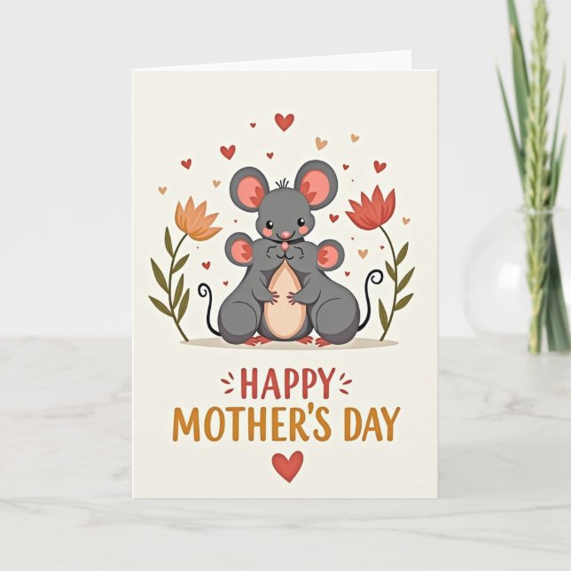 Tender Mothers Day Rodents Card (Front)
