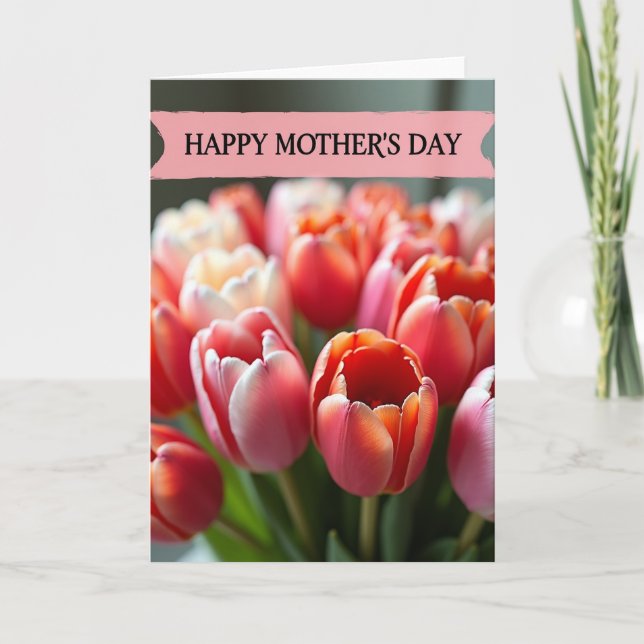 Tender Mothers Day Tulip Card (Front)