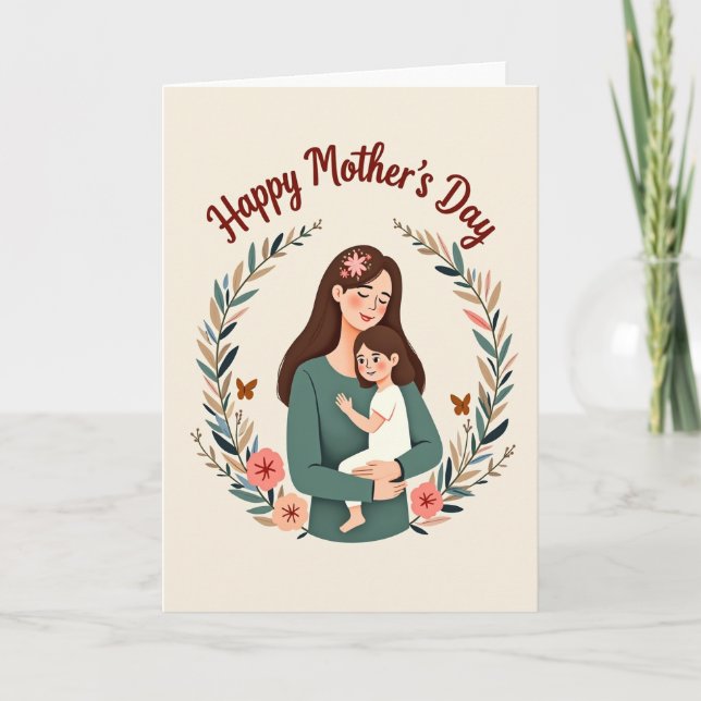 Tender Mothers Day Wreath Card (Front)