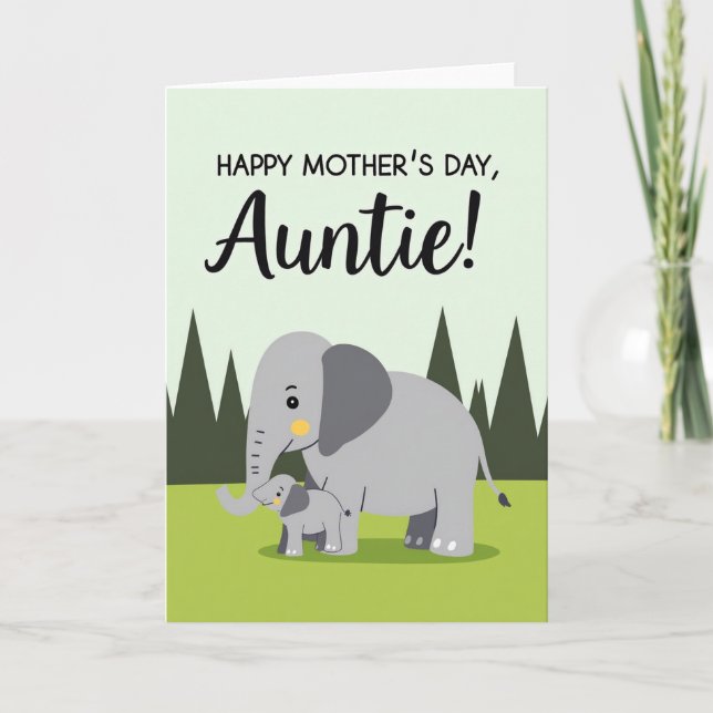 Tender Pachyderm Mothers Day Card (Front)