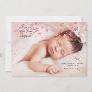 Tender Petals Photo Birth Announcement