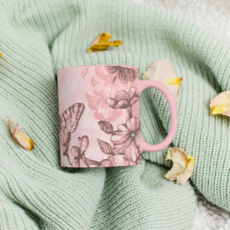 Tender Pink  Butterflies Mug