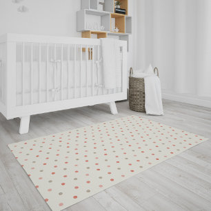 Tender Pink Polka Dot Baby Nursery Rug