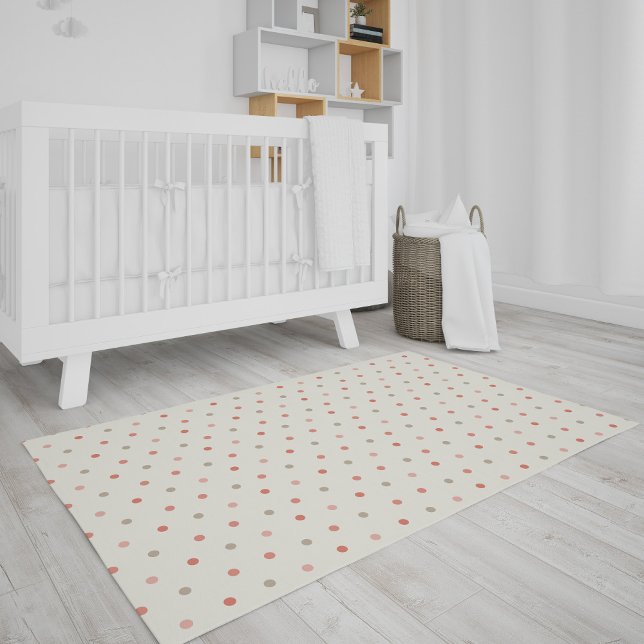 Tender Pink Polka Dot Baby Nursery Rug (Creator Uploaded)