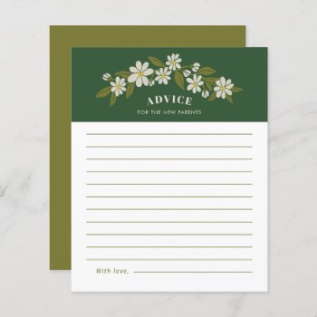 Tender Sprig Baby Shower Advice Card by Low_Star_Studio at Zazzle