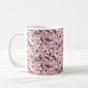 Tender spring cherry blossom on pink  coffee mug