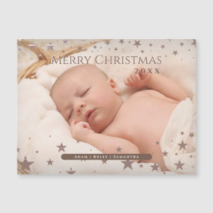 Tender Starry Christmas Personalized Photo Holiday Magnetic Invitation