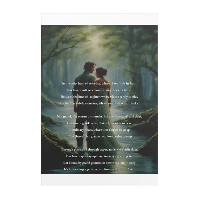Tender Valentine’s Love Poem   Acrylic Print (Front)