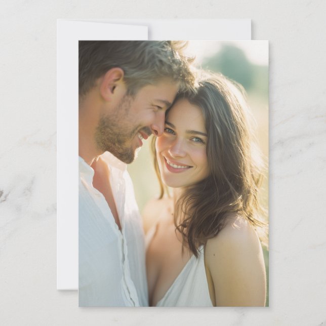 Tender White Romantic Photo Invitation (Front)