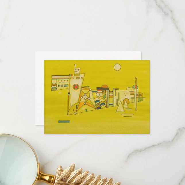 Tender Yellow by Wassily Kandinsky Thank You Card (Front/Back In Situ)