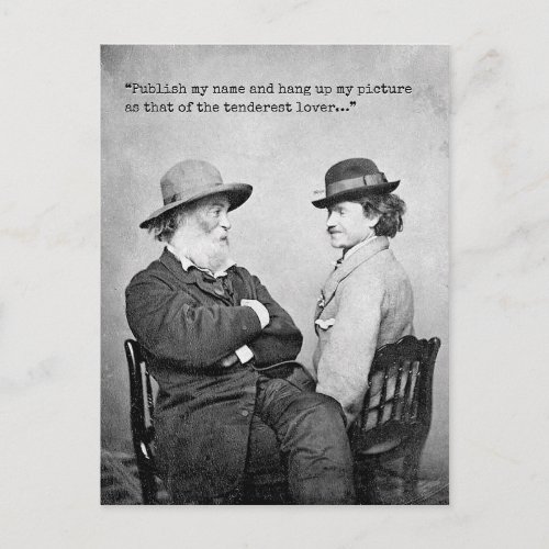 Tenderest Lover Walt Whitman and Peter Doyle Postcard