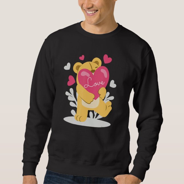 Tenderhearted Bear Valentines Day a Couple Matchin Sweatshirt (Front)