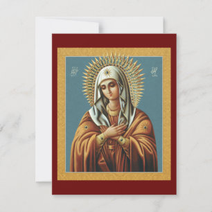 Tenderness icon of the Mother of God prayer card