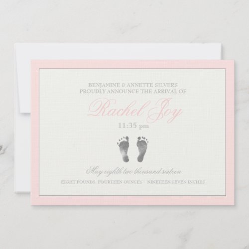 Tenderness Pink Birth Announcement