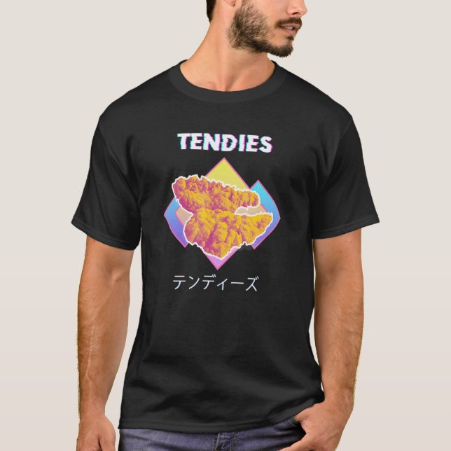 Tendies Chicken Vaporwave Shirt Japanese Kanji Gli (Front)