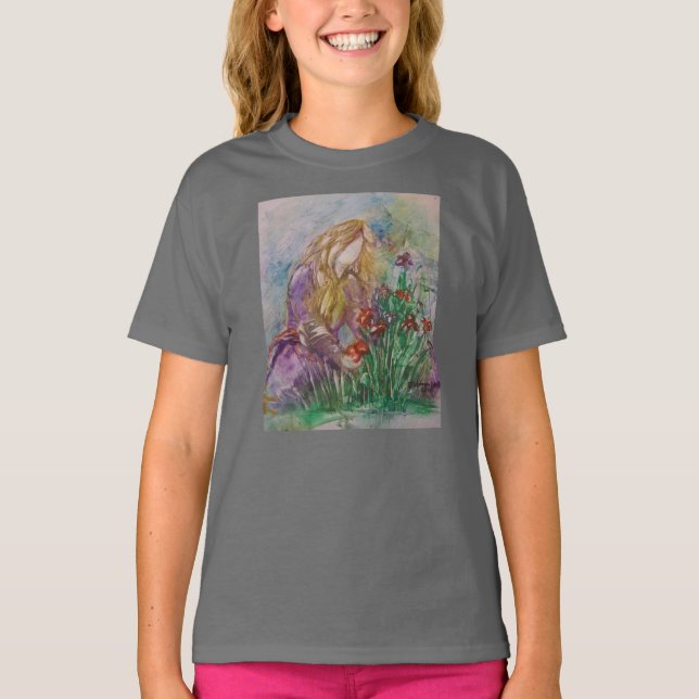 "Tending The Garden" girl's tshirt (Front)
