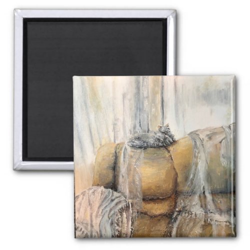 Tending The Sheers painting by Willowcatdesigns  M Magnet
